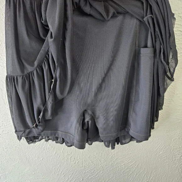 Blogilates Ballerina Active Dress Small Black Short Lined Ruffle Pleated Tiered - Picture 6 of 11